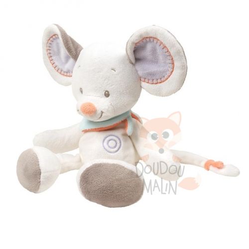  bubbles peluche souris blanc gris violet orange bandana 